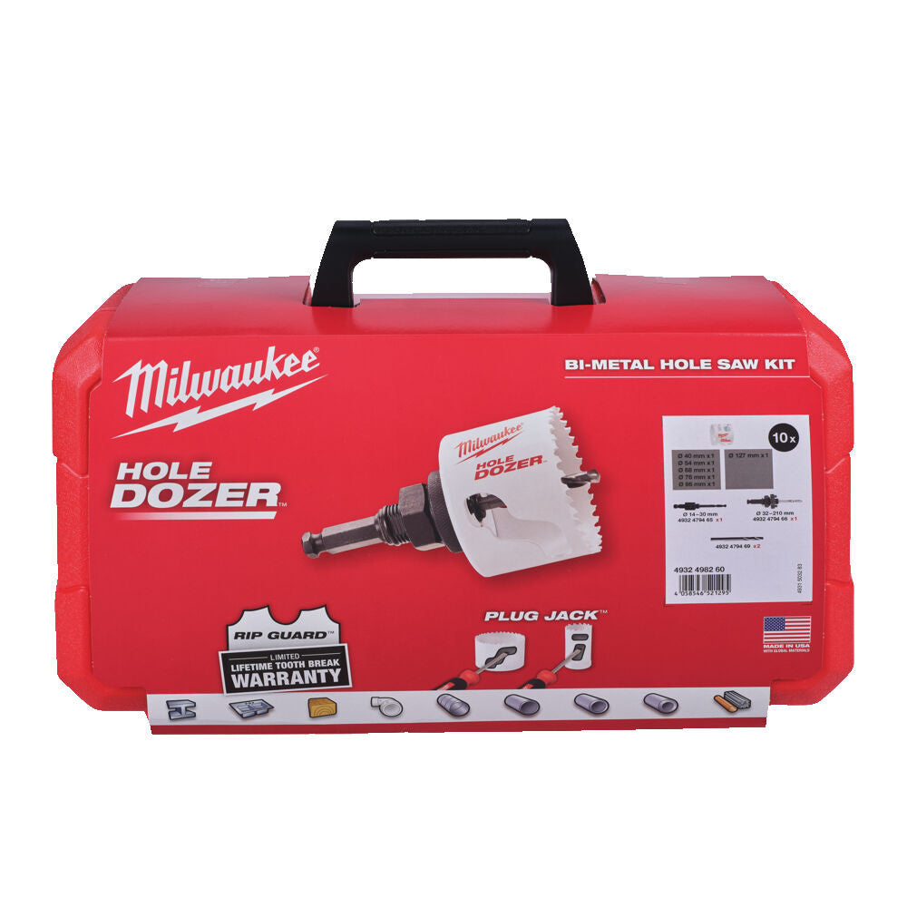 MILWAUKEE Coffret 10 scies cloches Hole Dozer plomberie - 4932498259