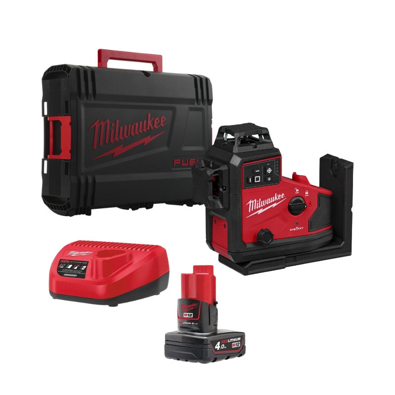 MILWAUKEE Laser vert 3 lignes 360° auto 12V 4Ah M12 A3PLO-401C - 4933499002