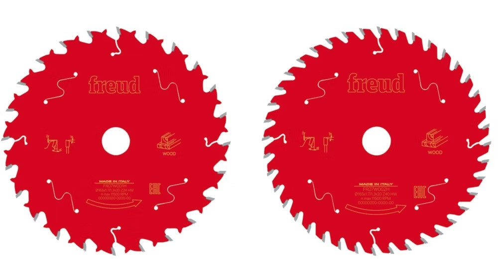 FREUD Pack 2 lames scie Bois Ø165x1,7/1.3x20 Z24 + 40 - F03FS09892