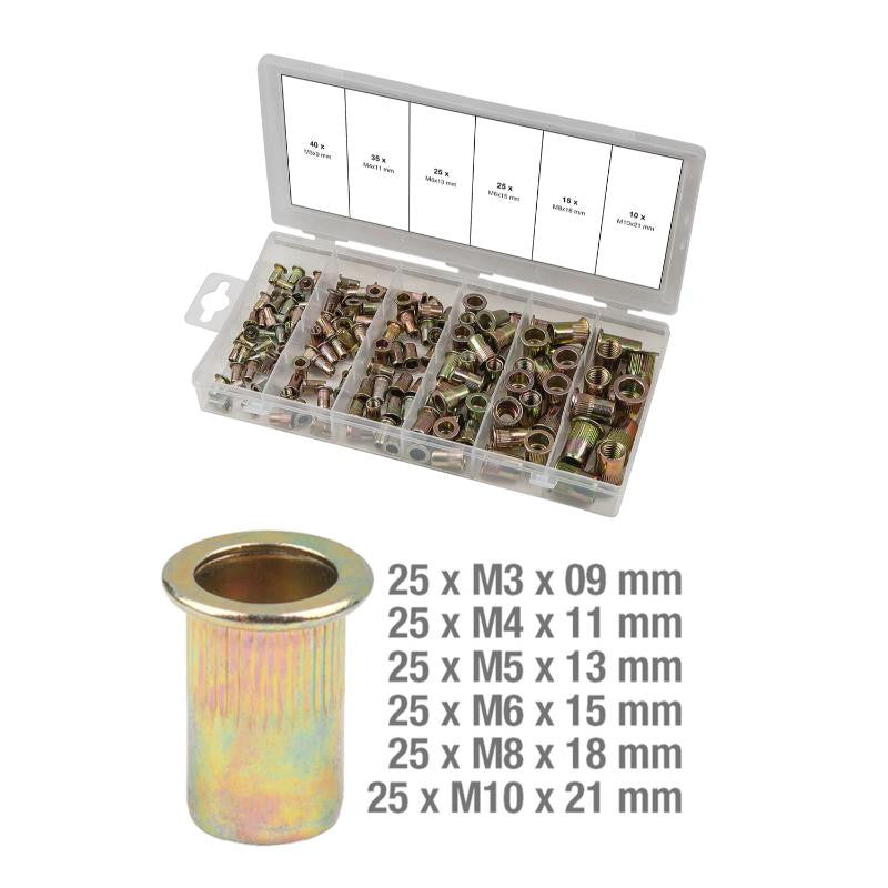 KS TOOLS Assort 150 inserts taraudés acier - 970.0610