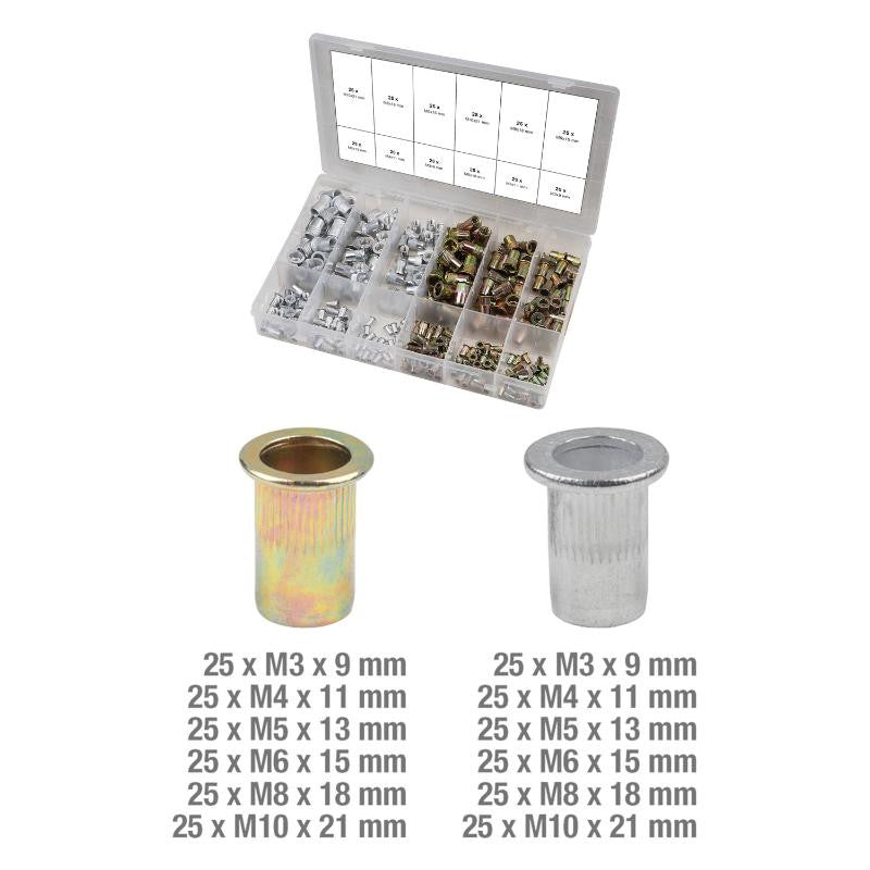 KS TOOLS Assort 300 inserts taraudés acier et alu - 970.0630