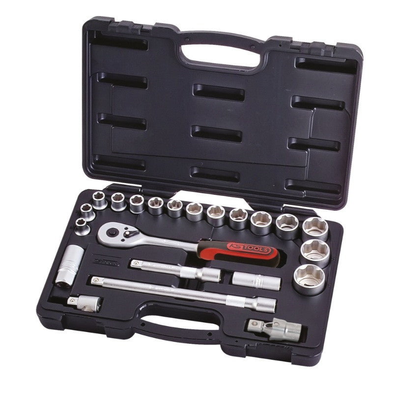 KS TOOLS Coffret 22 douilles 1/2 10 à 32mm CHROMEmat - 911.0622