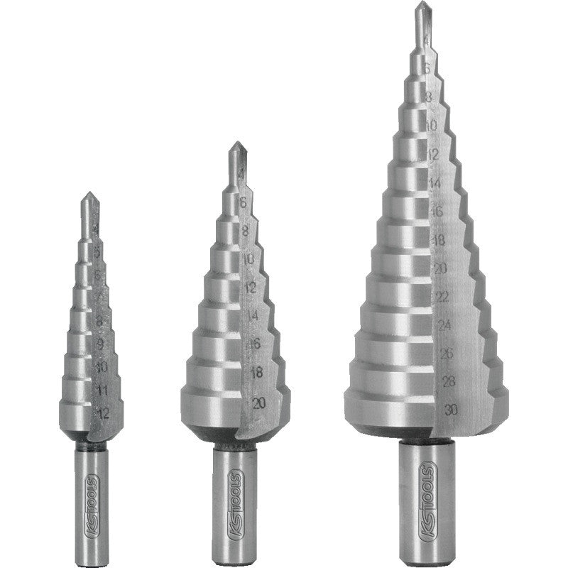 KS TOOLS Coffret 3 forets étagés HSS pour tôles jusque 4mm - 330.2210