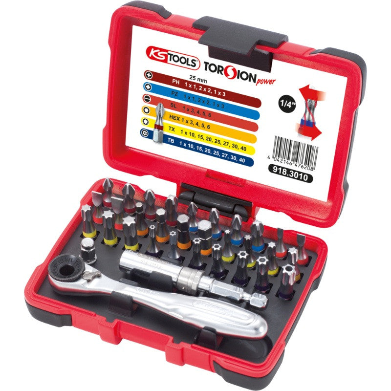 KS TOOLS Coffret 30 embouts de vissage 1/4'' TORSIONpower - 918.3010