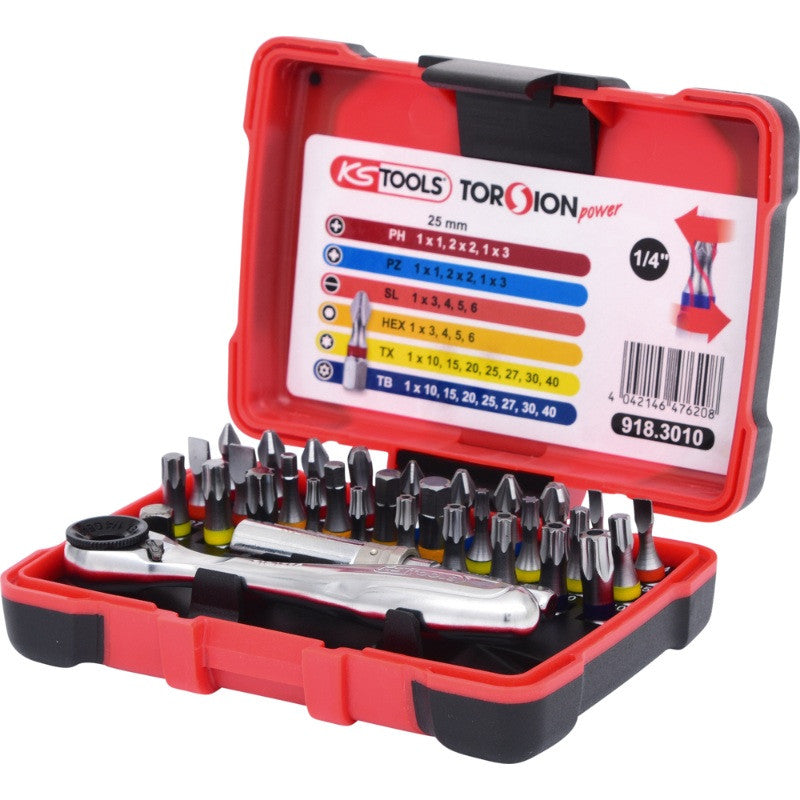 KS TOOLS Coffret 30 embouts de vissage 1/4'' TORSIONpower - 918.3010