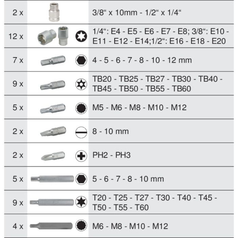 KS TOOLS Coffret 57pc TORX percé - 922.4305