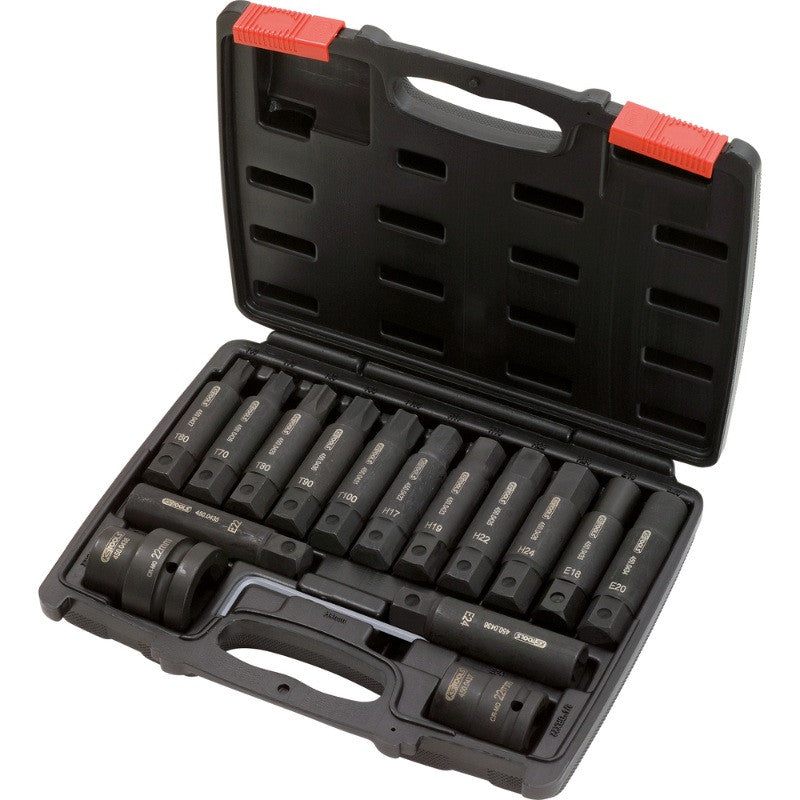 KS TOOLS Coffret de 16 douilles et embouts longs à chocs - 450.0420