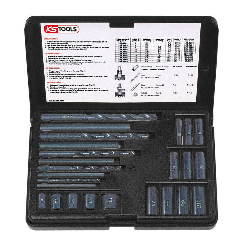 KS TOOLS Coffret d'extracteurs pour vis/écrous 25 pièces - 150.1305