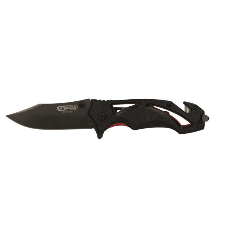 KS TOOLS Couteau de poche coupe ceinture et brise-vitre - 907.2118