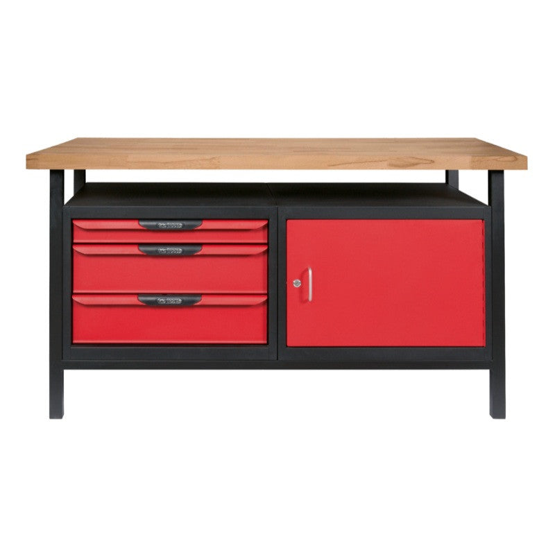 KS TOOLS Etabli pro d'atelier 1 porte 3 tiroirs 1,5m - 865.0140