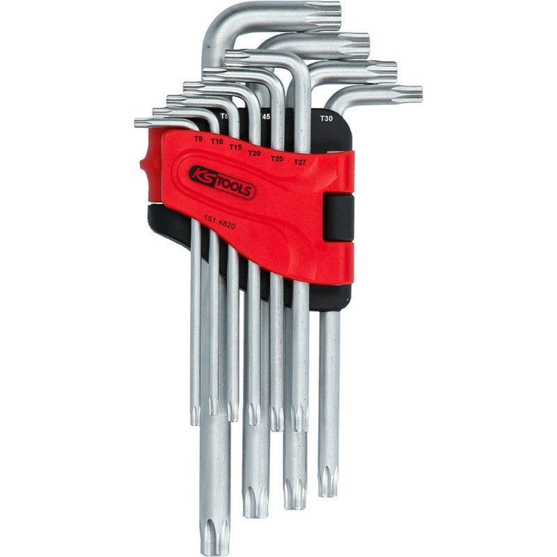 KS TOOLS Jeu 10 clés mâles TORX percé longue TB8 à TB50 - 151.4820