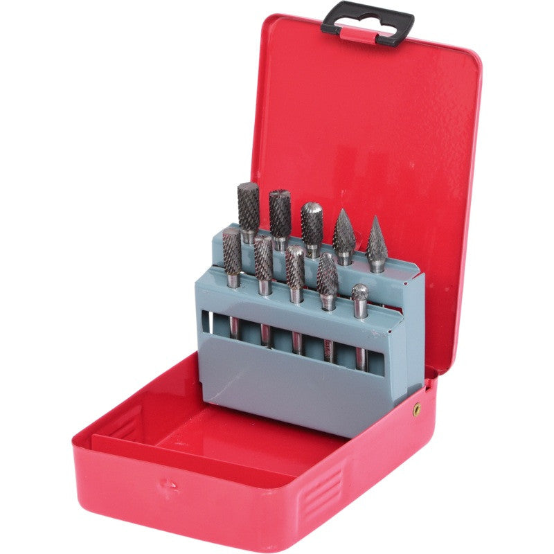 KS TOOLS Jeu 10 de fraises HM diamètre 8-10mm x queue 6mm - 515.3210