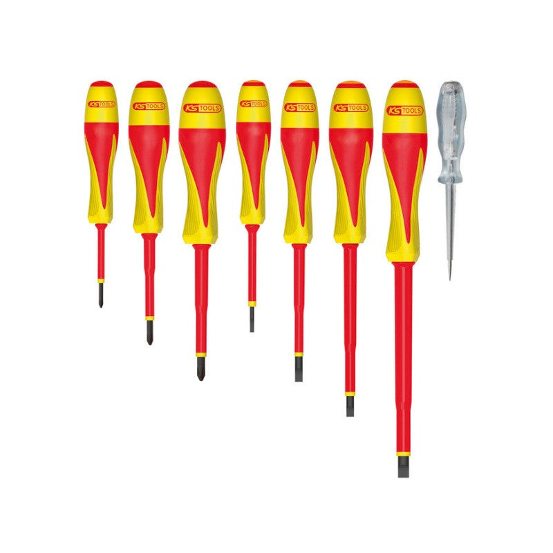 KS TOOLS Jeu 7 tournevis isolés 1000V Fente-PH + testeur - 922.6218