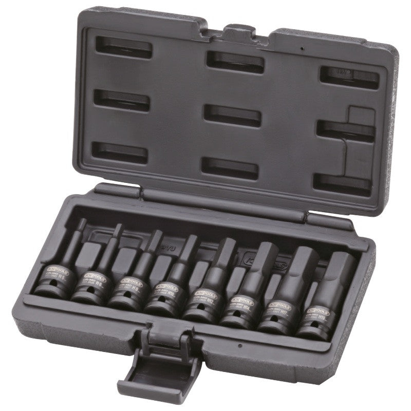 KS TOOLS Jeu 8 douilles à chocs 6 pans 1/2'' 75mm - 911.0902