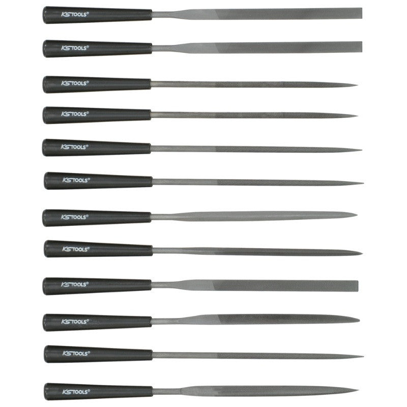 KS TOOLS Jeu de 12 limes à aiguilles 145mm - 140.3050