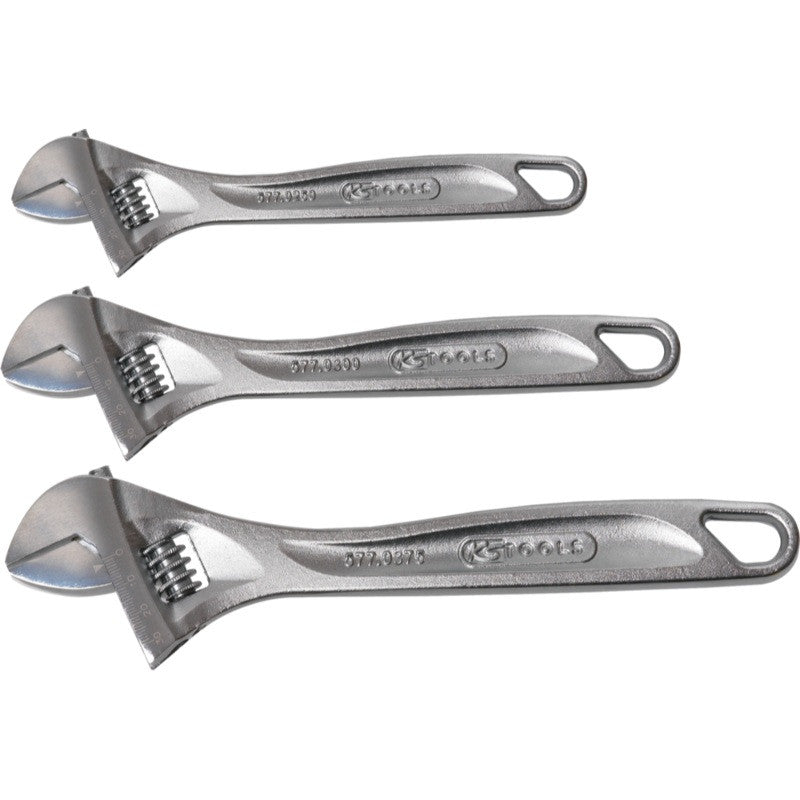 KS TOOLS Jeu de 3 clés à molette 10'' 12'' 15'' - 577.0399