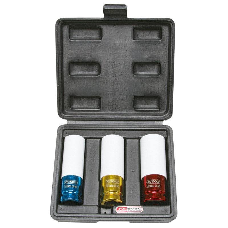 KS TOOLS Jeu de 3 douilles à chocs pour jantes alu 17-21mm - 515.1005