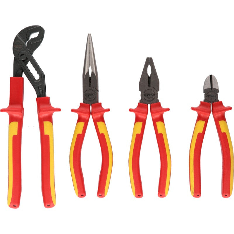 KS TOOLS Jeu de 4 pinces isolées à poignée bi-composant - 117.1100