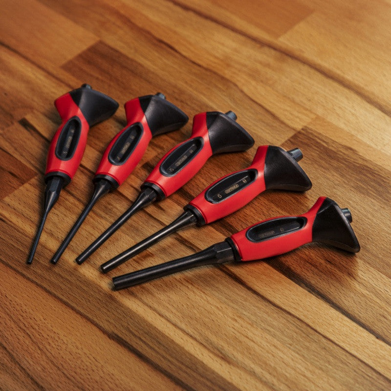 KS TOOLS Jeu de 5 chasses goupilles brunis avec poignée - 156.0221