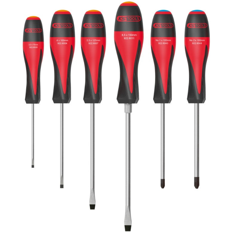 KS TOOLS Jeu de 6 tournevis ULTIMATE Fente PZ - 922.6040
