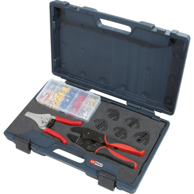 KS TOOLS Jeu de 8 outils sertissage et dénudage + cosses - 115.1400