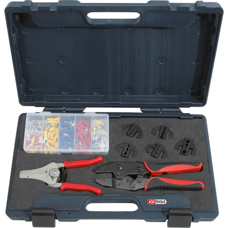 KS TOOLS Jeu de 8 outils sertissage et dénudage + cosses - 115.1400