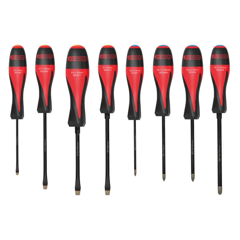 KS TOOLS Jeu de 8 tournevis ULTIMATEgrip Fente PZ - 922.6440