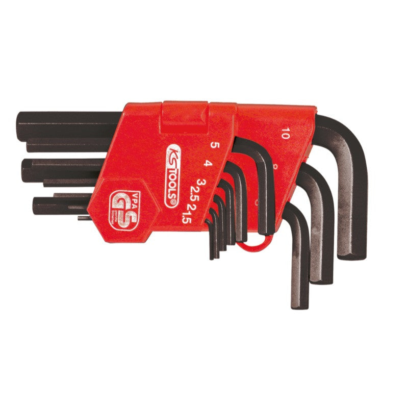 KS TOOLS Jeu de 9 clés mâles courtes brunies 6x6 pans - 151.3211