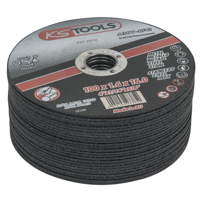 KS TOOLS Lot 25 disques à tronçonner Ø100 x1,6mm - 337.2010