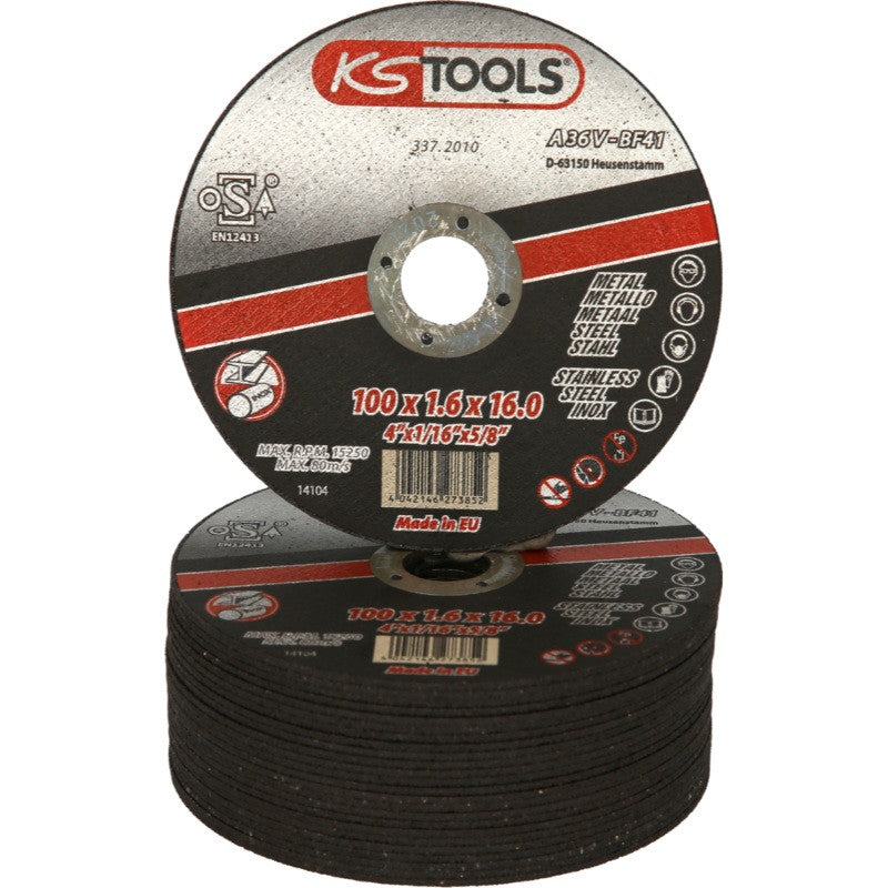 KS TOOLS Lot 25 disques à tronçonner Ø100 x1,6mm - 337.2010