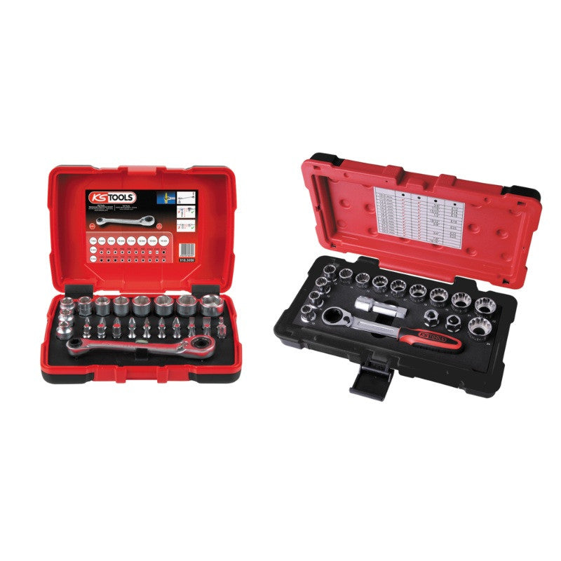 KS TOOLS Lot de coffrets de douilles traversantes - 922.0648