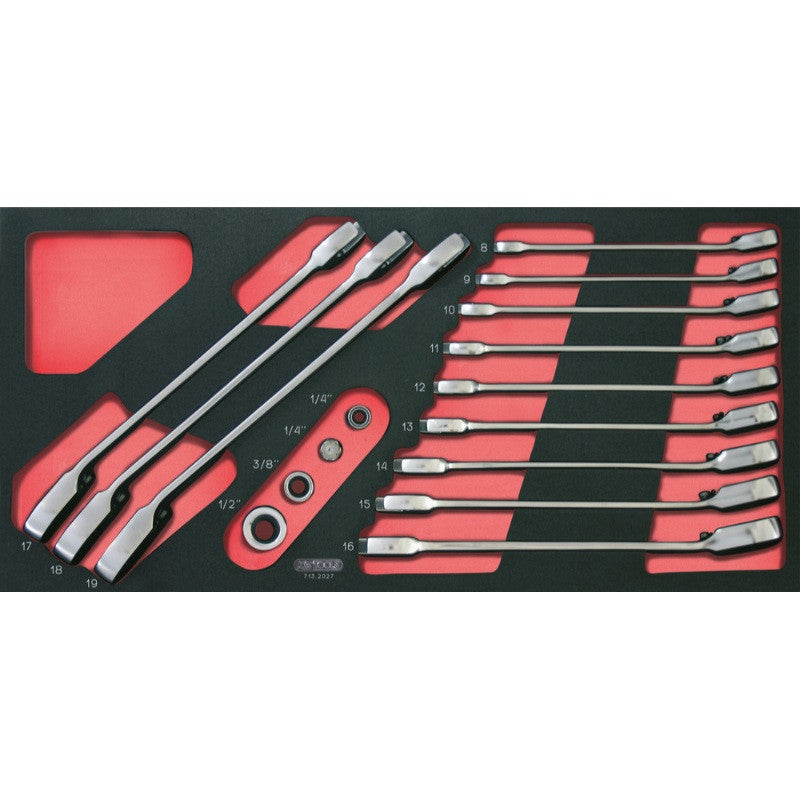 KS TOOLS Module 16 clés mixtes cliquet réversible GEARplus - 713.2027