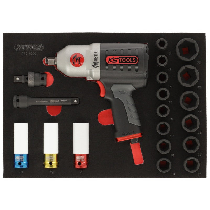 KS TOOLS Module 20 douilles et clé à chocs pneuma 1/2'' - 712.1020