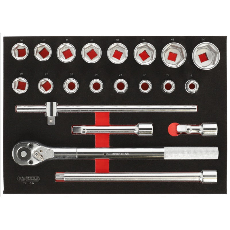 KS TOOLS Module 21 douilles et accessoires 3/4'' - 711.1034