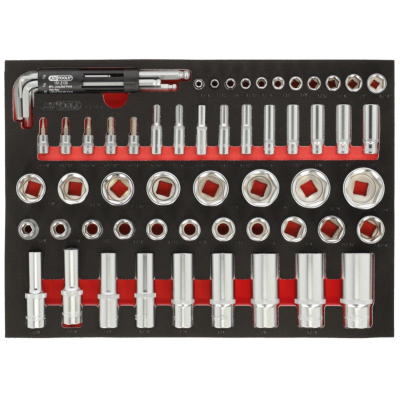 KS TOOLS Module 62 douilles et accessoires 1/4'',1/2'' - 712.1010