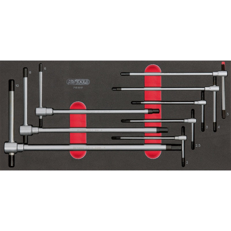 KS TOOLS Module 8 clés mâles 6 pans à poignée en T - 713.5017
