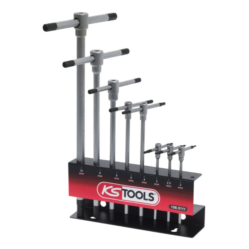 KS TOOLS Présentoir de 8 clés 6 pans à poignée en T - 158.5111
