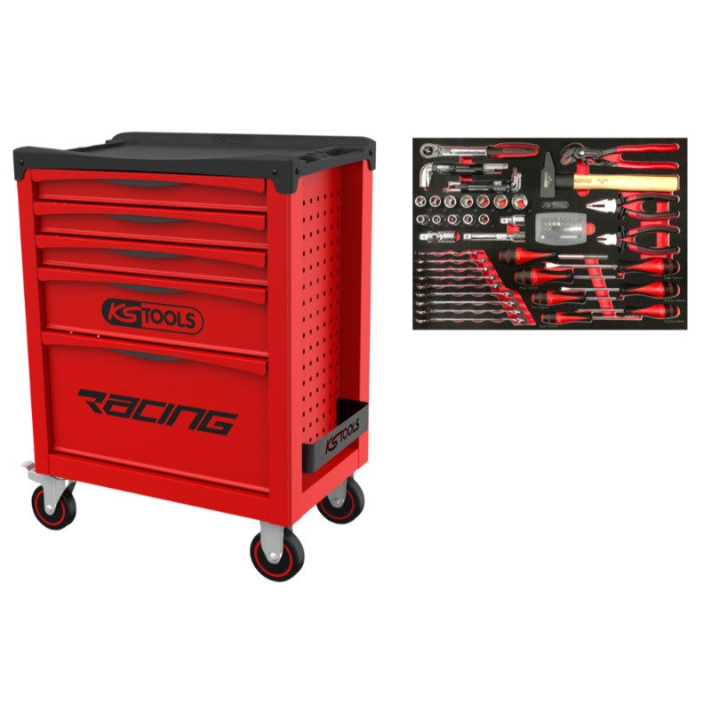 KS TOOLS Servante RACING 5 tiroirs + composition 84 pièces - 855.5084