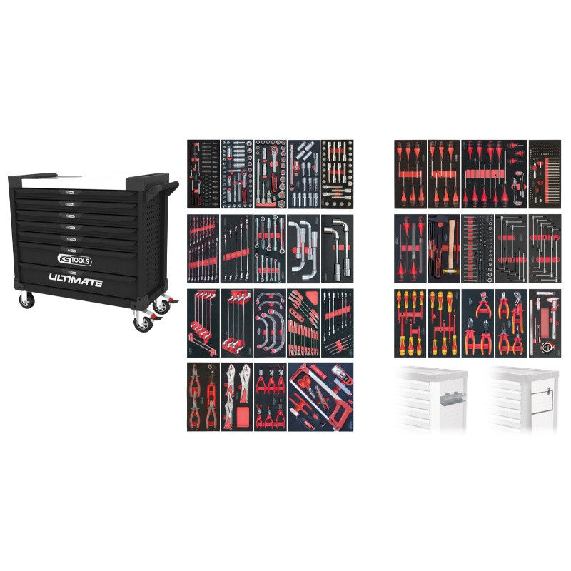 KS TOOLS Servante XL 7 tiroirs équipée de 562 outils - 825.7562