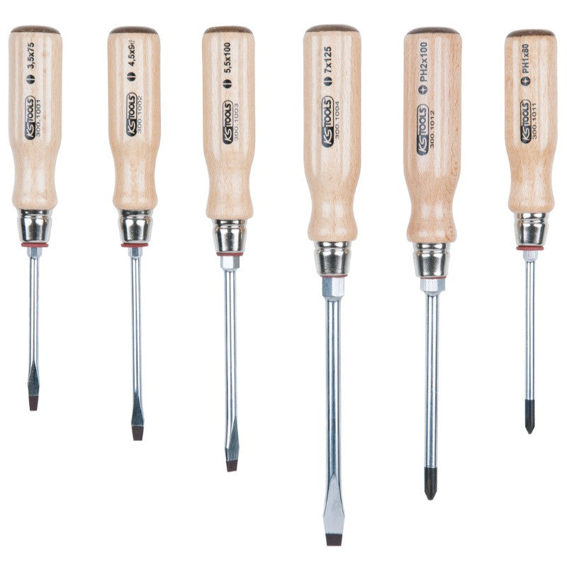 KS TOOLS Tournevis ERGOTORQUE BOIS 6 pcs - 300.1100