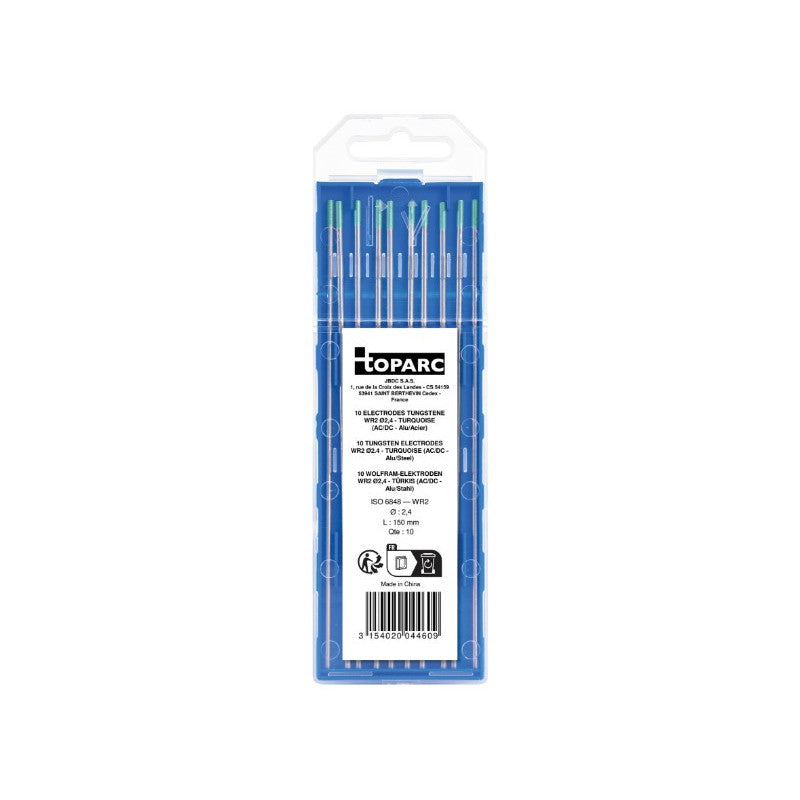 GYS Electrodes Tungstène WR2 Turquoise pack 10 Diam 2.4 - 044609