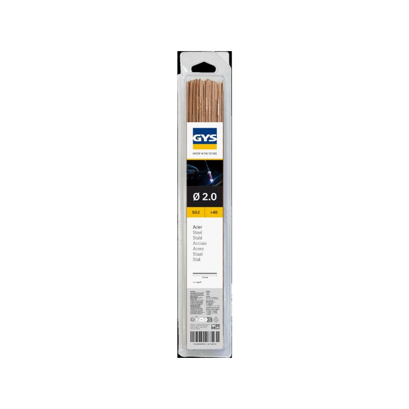 GYS 40 baguettes métal apport Tig acier SG2 Diam 2.0 - 087231