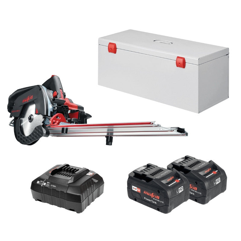 MAFELL Scie circulaire sans fil 18V 168 mm KSS 50-18Mbl + 2 batteries + chargeur rapide- 91D701