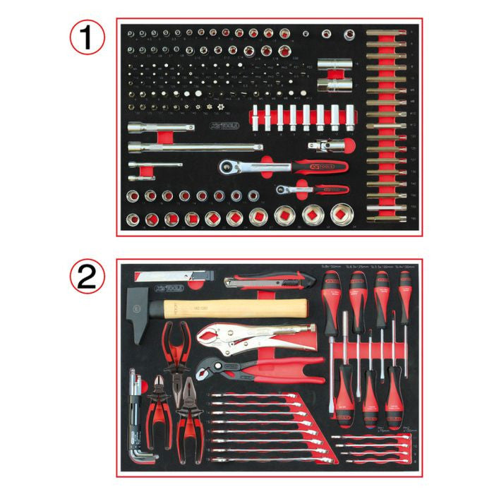 KS TOOLS Servante RACING 6 tiroirs équipée de 184 outils - 855.6184