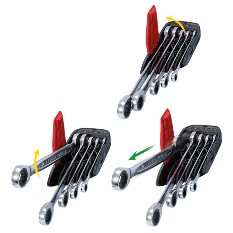 KS TOOLS Jeu de 5 clés mixtes cliquet GEARplus - 503.4255