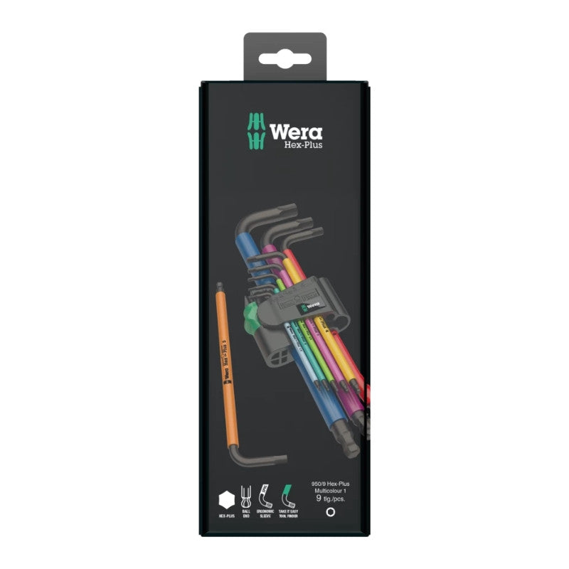 WERA Jeu de 9 clés mâles coudées 950/9 Hex-Plus - 05073593001