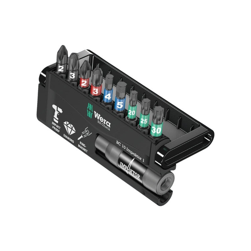 WERA Coffret 9 embouts à chocs + 1 porte embouts Bit-Check- 05073980001