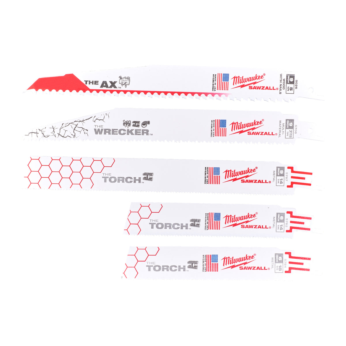MILWAUKEE Set 5 Lames scie sabre 49472205