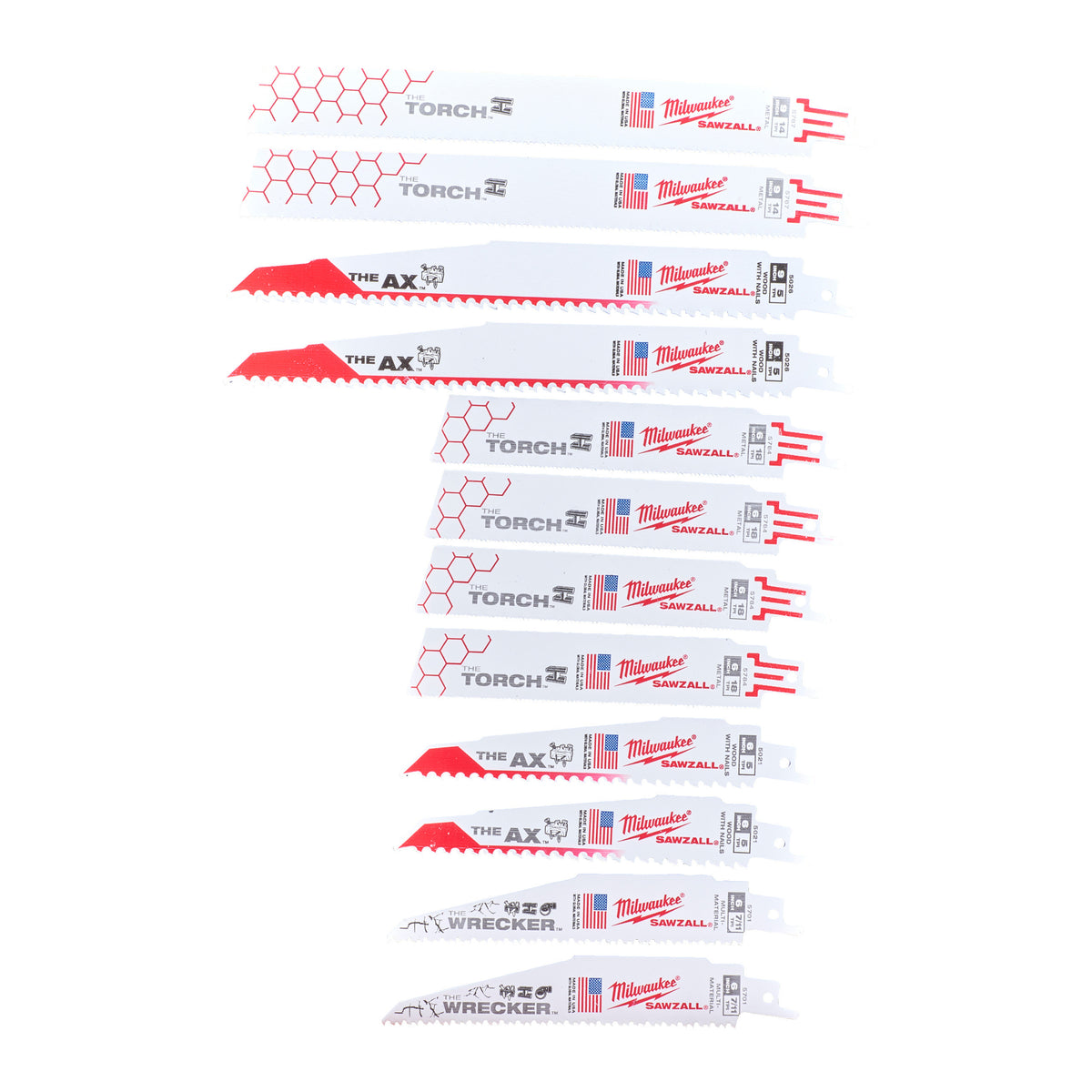 MILWAUKEE Set 12 Lames scie sabre 49472229