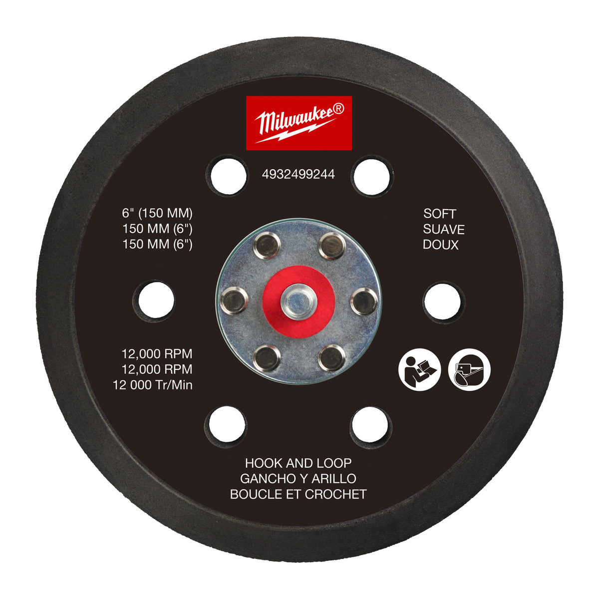 MILWAUKEE Plateau de ponçage souple Ø150 M12 FROSBPSH150 4932499244